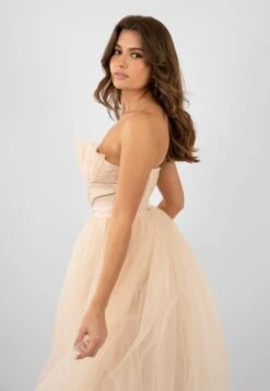 Nimo Cream Tulle Midi Dress With Shell Cups -Tulle Clothing Untitled 5242