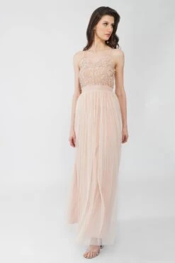 Ursa Blush Pink Embellished Maxi Dress -Tulle Clothing Ursa 4