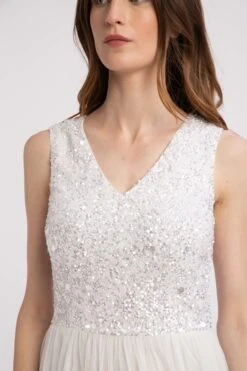 Picasso V Embellished Wedding Dress -Tulle Clothing embellishedbridalmaxidress 1