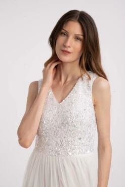 Picasso V Embellished Wedding Dress -Tulle Clothing embellishedbridalmaxidress 2