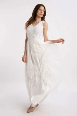 Picasso V Embellished Wedding Dress -Tulle Clothing embellishedbridalmaxidress 3