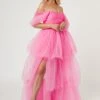 Sydney Off Shoulder Tulle Maxi Dress In Bright Pink -Tulle Clothing websiteimages 33