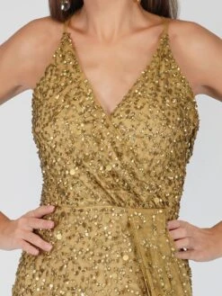 Nair Gold Sequin Maxi Dress -Tulle Clothing z 30
