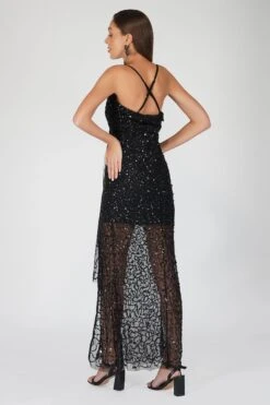 Nair Black Sequin Maxi Dress 11 Nair Black Sequin Maxi Dress -Tulle Clothing z 77
